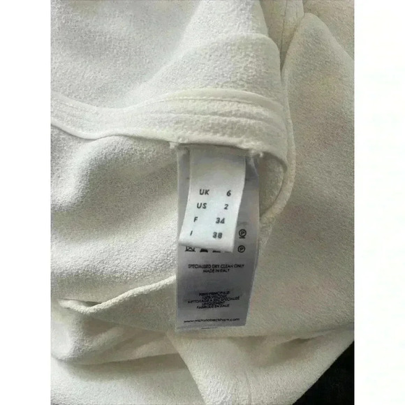 VICTORIA BECKHAM IVORY CREPE LONG VOLUMINOUS SLEEVE BLOUSE US SIZE 2 - Picture 6 of 8